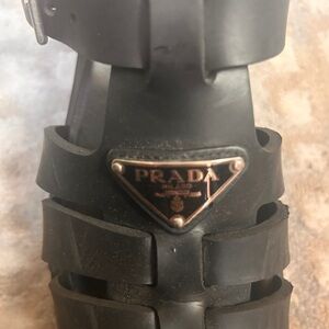 Prada Black Monolith Fisherman Sandals 38 ~Authenticity Guaranteed~